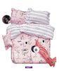 Customized Pink Cotton Bed Set Duvet Cover Flat Sheet Pillowcase