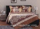 USA Sateen Cotton Bedding Sets / Reactive Dye Brown Bed Sheet Sets