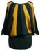 striped cotton knit bat sweaters short dress with yellow, black and petrol