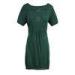 dark green defined cotton jaquared womens knit sweater dress for summer