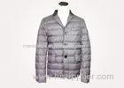 Men Collared Packable Lightweight Down Jacket with Contrast-Colored Patch
