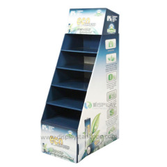 Custom designed free standing corrugated paper cardboard display racks