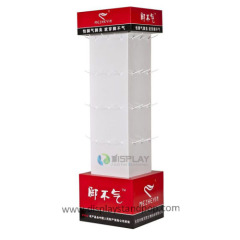 Point of purchase advertising cardboard display stands with peg hooks