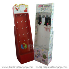 Point of purchase advertising cardboard display stands with peg hooks