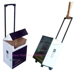 Customized Corrugated Cardboard Trolley boxes/ cases / bags for exhibitons