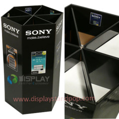 Recycled Hexagonal Point of Sale Corrugated Cardboard Dump Bin Displays