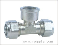 Aluminum Plastic Tube Tee Fitting Zinc Plated