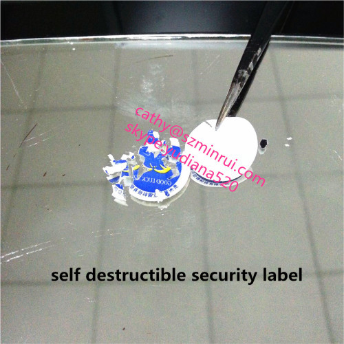 anti-peel and fake custom destructive label