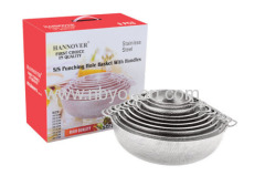 quality guarantee 9PCS stainless steel punching hole basket with handles