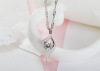 Chinese Fine S925 Sterling Silver Platinum Plated Zirconia Pendant