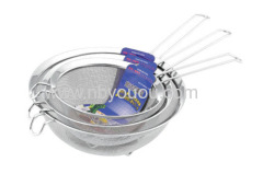 quality guarantee Stainless steel wide-side fine mesh basket of vegetables with handle