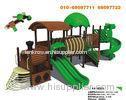 Rubber Coat Steel With Wooden Train Playground , children playground