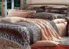 Leopard Printed Sateen Bedding Sets , Quilt Cover Sets Queen Size
