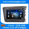 Ouchuangbo Honda Civic 2012 Right car stereo gps dvd support BT iPod USB