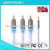 2.5mm Male to 3RCA Male Aux Audio Video Cables High End Custom Audio Cables High Speed