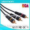 Male to Male 3RCA Audio Video Cables for AV with Plastic Head White / Red / Yellow 6Ft