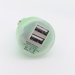 Green color 2 USB 12-24VDC car charger adapter for Ipad Iphone