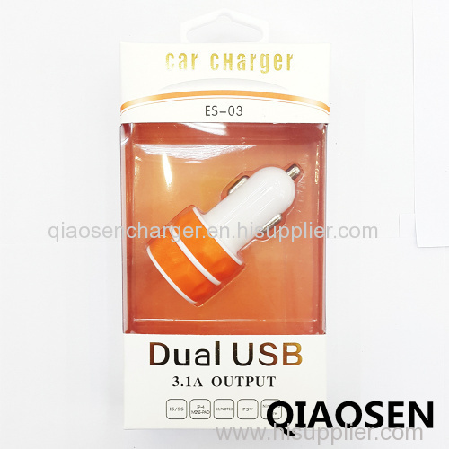 Promotional Double USB 3.1A car charger for mobile phone