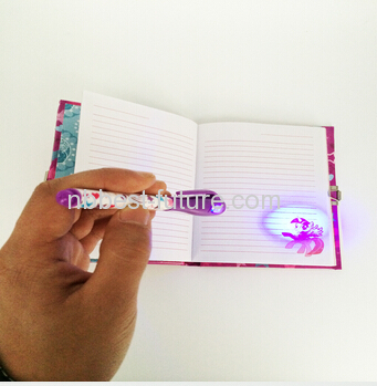 Lock diary book with invisible ink pen and UV light