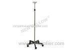 Hospital Stainless Steel Pole Nylon Base Medical Drip Stand With Plastic Hooks