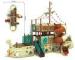 Toddlers Anti-static Timber Wooden Train Playground Equipment Designs