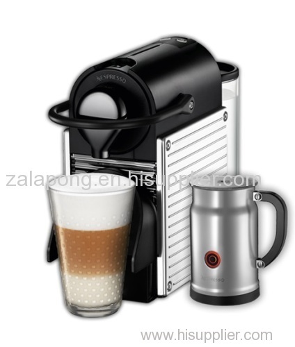 Nespresso Espresso Capsule Machine and Aeroccino Bundle - Chrome