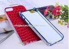 Red Alligator Skin Hard Covers for iPhone 5s Cell Phone Cases with Diamond Decorated