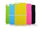 Yellow Rubber Coating iPhone 6 Plus Cases , Colorful Plastic Mobile Phone Back Cover