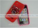 Red 3D Silicone Tiger Silicone Cell Phone Case waterproof For IPhone 4 / 4S