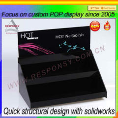 POP customized nail polish display counter top black acrylic display stand