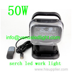 50W CREE remote control LED Work Light SPOT Beam 10-30V DC truck