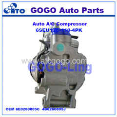 6SEU12C Auto A/C Compressor for AUDI A4 / A6 / VW POLO OEM 8E0260805C