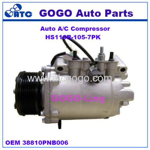 GOGO HS110R Auto A/C Compressor for Honda CR-V 2.4L 2002-2006