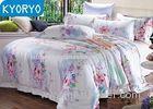 Hotel Flower Cotton 4PCS Twin Bedding Sets Soft Comfortable With Customized