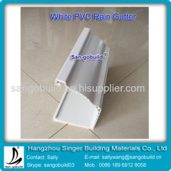 Durable Rectangular PVC Rain Gutter / White Roofing Rain Gutters