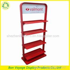 Custom made double sided metal frame floor display stand for beverage and water bottle