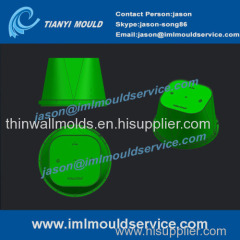 plastic sweet packaging containers mould with in mould labeling two cavities thin-walled plastic cup injection moulds