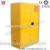 Yellow Powder-coated Chemical Storage Cabinet 15 Gallon For Flammable Liquid