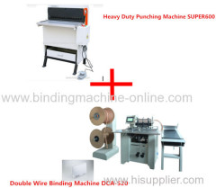 Electric heavy duty punch machine and Automatic double wire binding machine(SUPER600&DCA-520)
