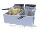 Durable Stainless Steel Commercial Electric Deep Fat Fryer With Double Tanks