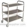 Removable Three Layer Dining Stainless steel Serving Cart / Trolley