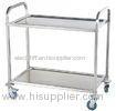 Durable 2 Tier Collapsible Stainless Steel Serving Cart High Load Capacity