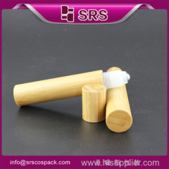 bamboo cosmetic packaging 15ml plastic roller bottle bamboo container 1/2oz bamboo bottle