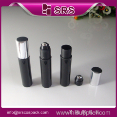 Manufacturer high quality 10ml black wholesale empty plastic roll on bottle for personal care