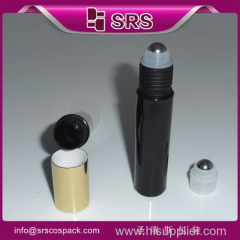 Manufacturer high quality 10ml black wholesale empty plastic roll on bottle for personal care