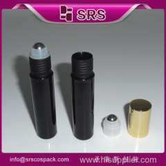 Manufacturer high quality 10ml black wholesale empty plastic roll on bottle for personal care