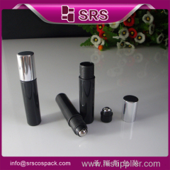 Manufacturer high quality 10ml black wholesale empty plastic roll on bottle for personal care