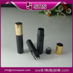 Manufacturer high quality 10ml black wholesale empty plastic roll on bottle for personal care