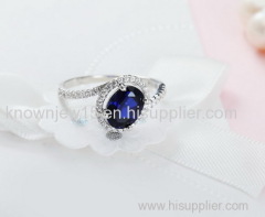 Prong Setting spinel ring deepl blue gemstone supplier