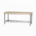 2 Tier Commercial Stainless Steel Kitchen Work Table With Wooden Surface